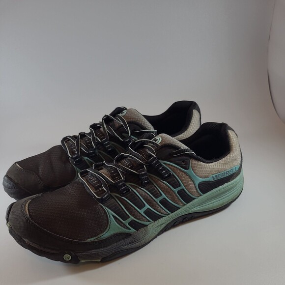 Merrell Womens All Out Fuse Run Hiking Trail J06332 Gray Blue sz 8.5 M - Picture 1 of 8